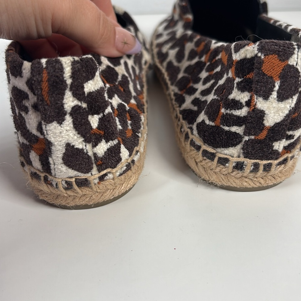 TORY BURCH ELEANOR ESPADRILLE JACQUARD VELVET REVA LEOPARD SZ 7 - Picture 6 of 7